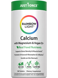 Thumbnail for Rainbow Light Calcium Complex with Magnesium & Vitamin D3 + | 180 Tablets | Real Food Nutrients | Supports Bone Density & Muscle Health | Vegan Supplement for Men and Women