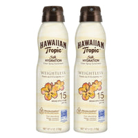 Thumbnail for Hawaiian Tropic Weightless Hydration Clear Spray Sunscreen SPF 15 Twin Pack 6oz Each + Face Sunscreen Lotion SPF 30 Travel Size 1.7oz