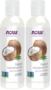 Thumbnail for NOW Solutions, Liquid Coconut Oil, Light and Nourishing, Promotes Healthy-Looking Skin and Hair, 4-Ounce (Pack of 2)