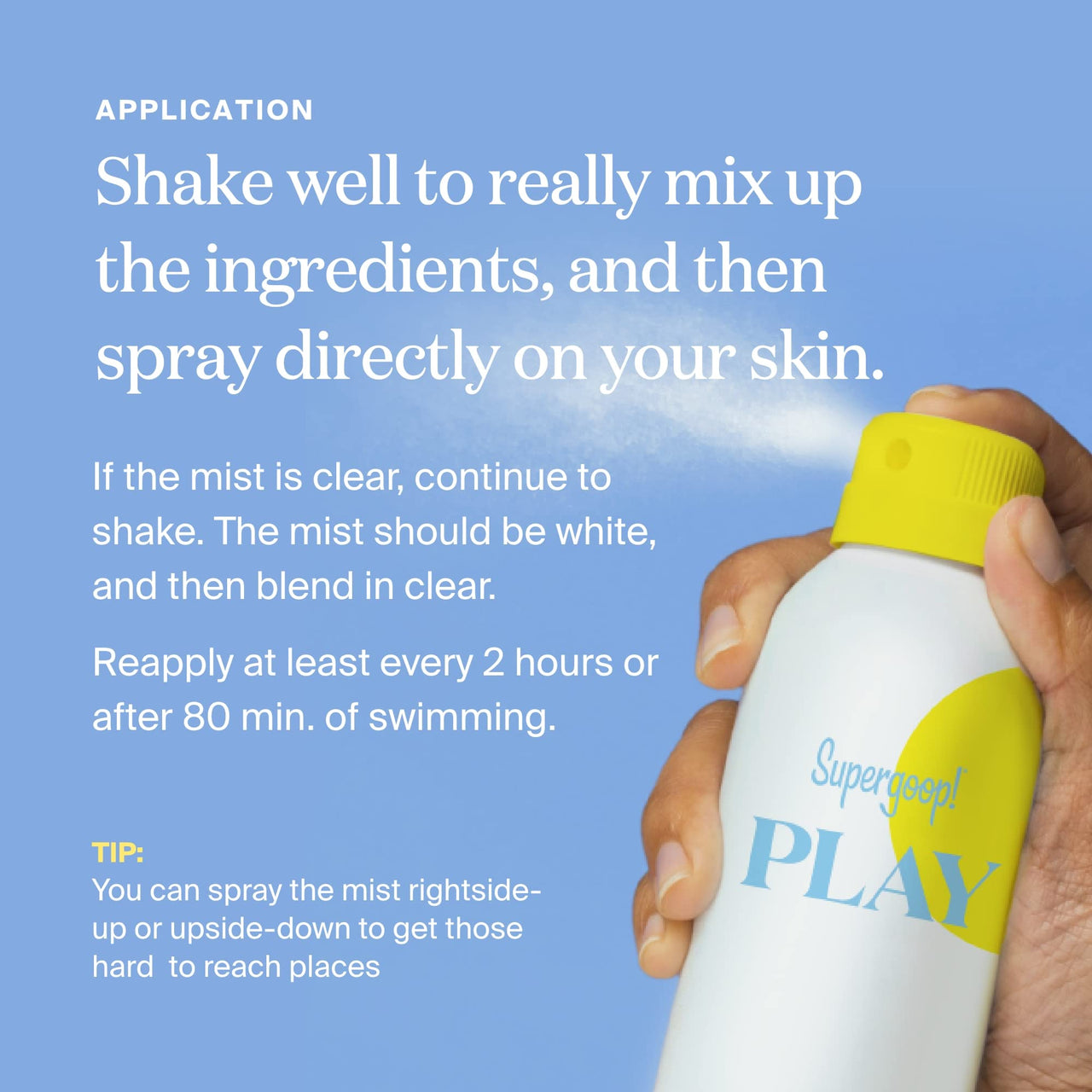 Supergoop! PLAY Mineral Sunscreen SPF 30 Mist - 6 fl oz - Full-Coverage Body Spray Recommended for Sensitive Skin - Water & Sweat Resistant - Great for Active Days
