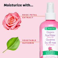 Thumbnail for De La Cruz Rose Water and Glycerin Spray for Face - Rosewater Facial Toner and Moisturizer Mist for Skin and Hair 8 fl oz (236 mL)