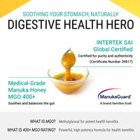 Thumbnail for ManukaGuard Premium Gold Manuka Honey MGO 400+ | Raw Medical-Grade New Zealand Honey for Digestive Support, Unpasteurized, Pure | 8.8 oz