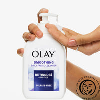 Thumbnail for Olay Face Wash Daily Facial Cleanser with Retinol, Peptides and Glycerin, Smoothing and Hydrating Anti Aging Face Wash, Sulfate Free Cream Cleanser for Mature Skin, Daily Use, 16 Oz