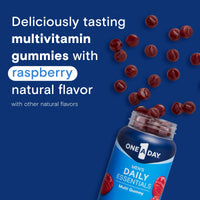 Thumbnail for One A Day Men’s Daily Essentials Multivitamin Gummies, Multivitamin for Men, Bone Health, Zinc, Raspberry Natural Flavor, 120 Gummies
