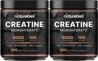 Thumbnail for NatureBell 2 Pack Instant Creatine Monohydrate Powder 500 Grams, 5000mg Per Serving, Unflavored Micronized Creatine Powder - Pre Workout | Keto | Vegan | Dissolves Easy | Filler Free