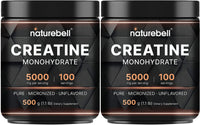 Thumbnail for NatureBell 2 Pack Instant Creatine Monohydrate Powder 500g, 5,000mg Per Serving | Micronized, Pure, & Unflavored | Pre-Workout | Keto, Vegan, Filler-Free | 200 Servings (2.2 lb)
