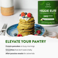 Thumbnail for MRM Veggie Elite Performance Protein - Vanilla Bean, Plant-Based Powder, 24g Protein per Serving with BCAAs & Digestive Enzymes, Clinically Tested - Vegan, Gluten-Free - 30 Servings