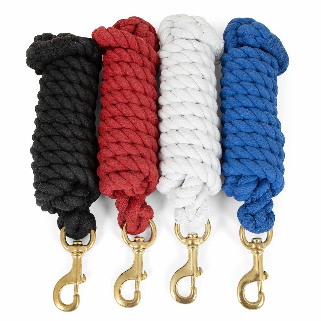 Jeffers Equine Twisted Solid Cotton Horse Lead Rope, 10'L, Black, Lightweight, Rust Resistant Brass Bolt Snap. Ideal for Training & Grooming - Heavy Duty Hardware for Safety & Control