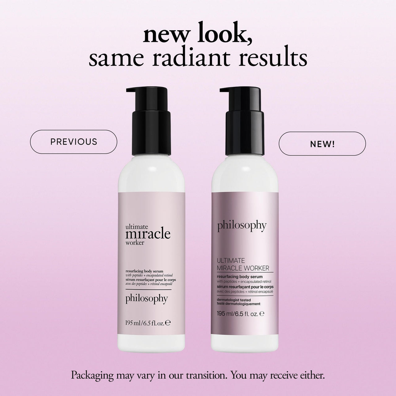 philosophy ultimate miracle worker resurfacing body serum - with retinol, hyaluronic acid & peptides - clinically proven to immediately double skin's moisture and reduce crepiness - 6.5 fl oz