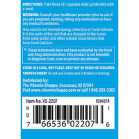 Thumbnail for The Vitamin Shoppe Coral Calcium 1,500MG - Eco Safe Source of Calcium, Magnesium & Trace Minerals to Support Healthy Bones and Teeth (90 Capsules)
