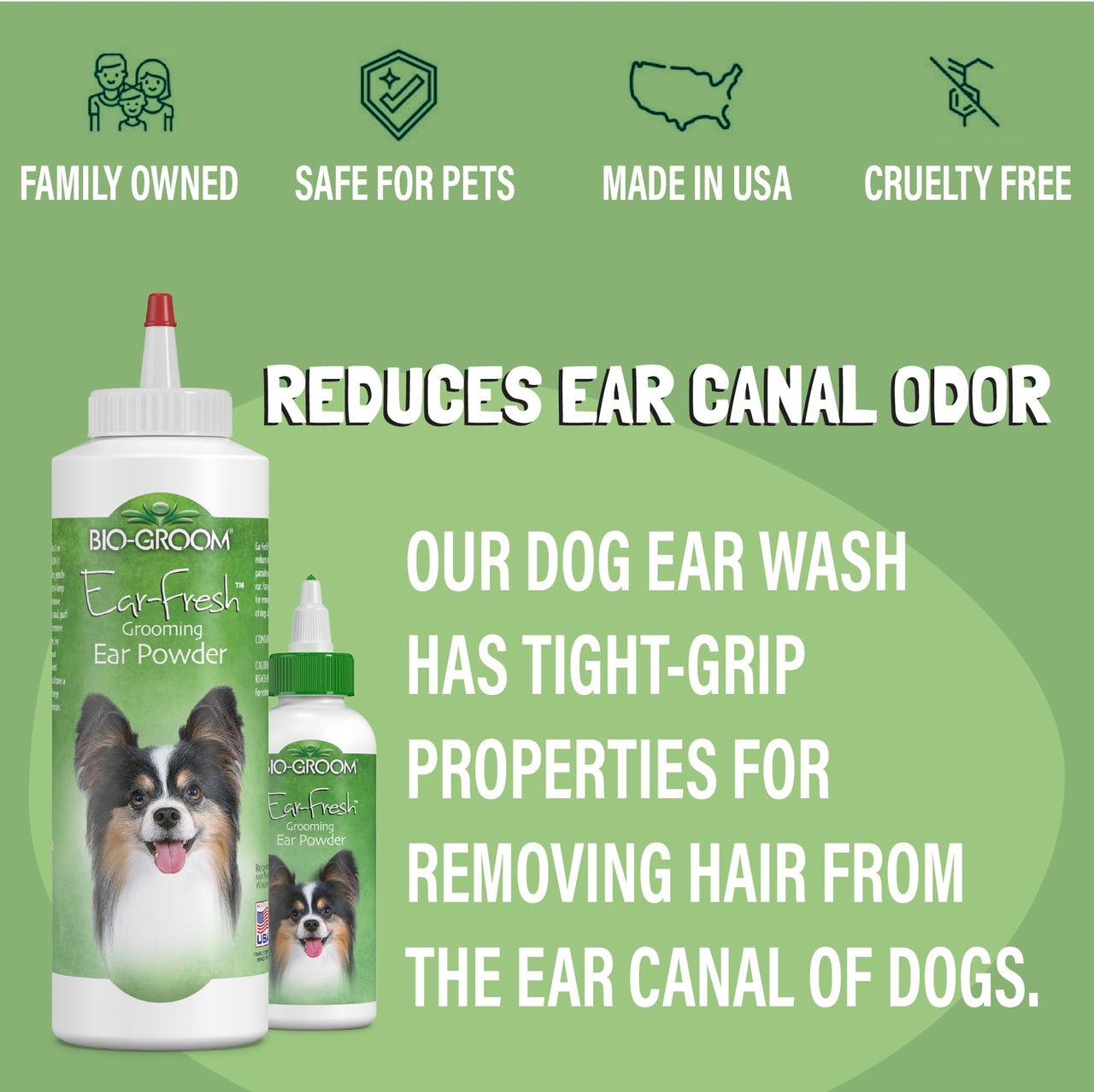 Bio-groom Ear-Fresh Dog Grooming Ear Powder - Cat & Dog Ear Cleaner, Bathing Supplies, Puppy Wash, Cruelty-Free, Made in USA - 24 g 1-Pack