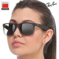 Thumbnail for Ray-Ban RB4165 JUSTIN Classic Square Shape Sunglasses With Eyewear Kit Bundle - High Bridge Fit - Ideal Formal and Casual Wear Square Sunglasses