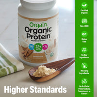 Thumbnail for Orgain Organic Vegan Protein Powder, Horchata - 21g Plant Based Protein, 9g Prebiotic Fiber, Low Net Carb, No Lactose Ingredients, No Added Sugar, Non-GMO, For Shakes & Smoothies, 2.03 lb
