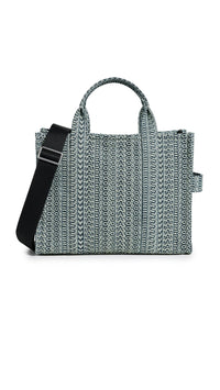 Thumbnail for Marc Jacobs Women's The Medium Tote, Sun Faded Denim, Green, Graphic, One Size