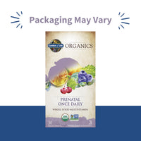Thumbnail for Garden of Life Organics Prenatal Vitamin: Folate for Energy & Healthy Fetal Development, Non-constipating Iron, Vitamin C, B6, B12, D3 – Organic, Non-GMO, Gluten-Free, Vegan, 30 Day Supply