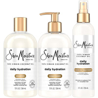 Thumbnail for SheaMoisture Shampoo & Conditioner + Leave-in Treatment, Daily Hydration with Coconut Oil, Hair Detangler, Frizz Control, Cruelty-Free (3 Piece Set)