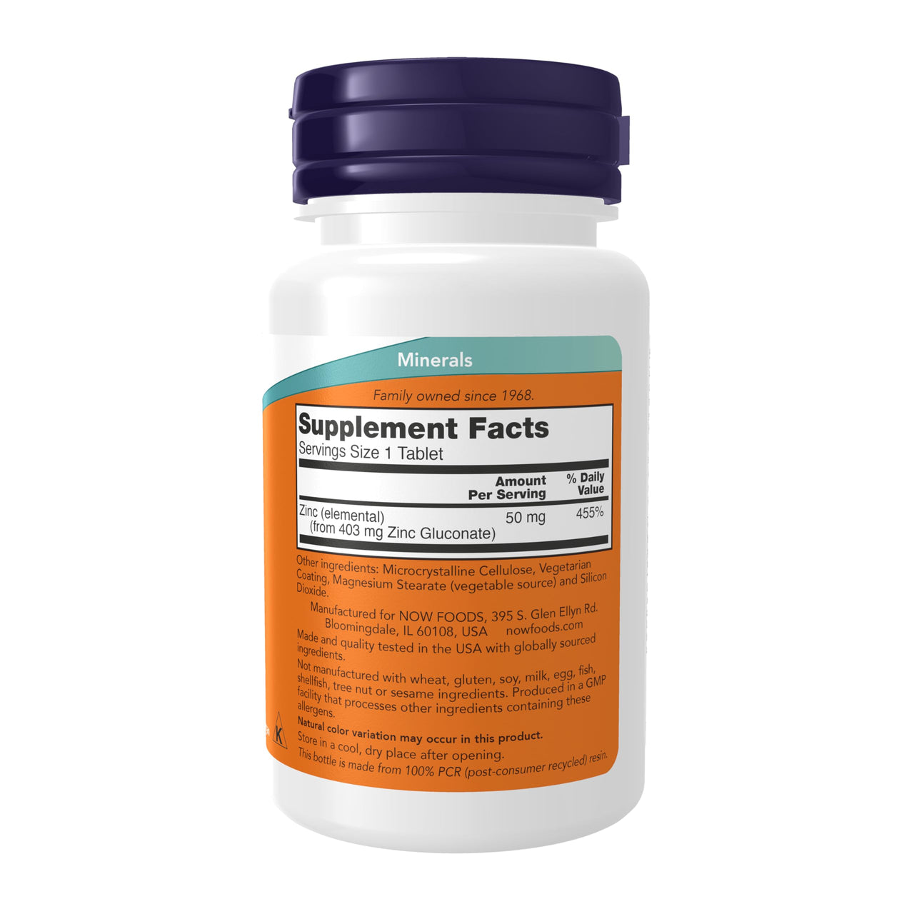 NOW Foods Supplements, Zinc (Zinc Gluconate) 50 mg, Supports Enzyme Functions*, Immune Support*, 100 Tablets