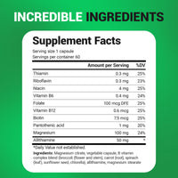 Thumbnail for Dr. Berg Natural Vitamin B1 B6 B12 Complex - Allithiamine Vitamin B1 Supplement with 8 Essential Vitamin B Complex for Men & Women Including Thiamin, Niacin, Folate, Magnesium & More - 60 Capsules