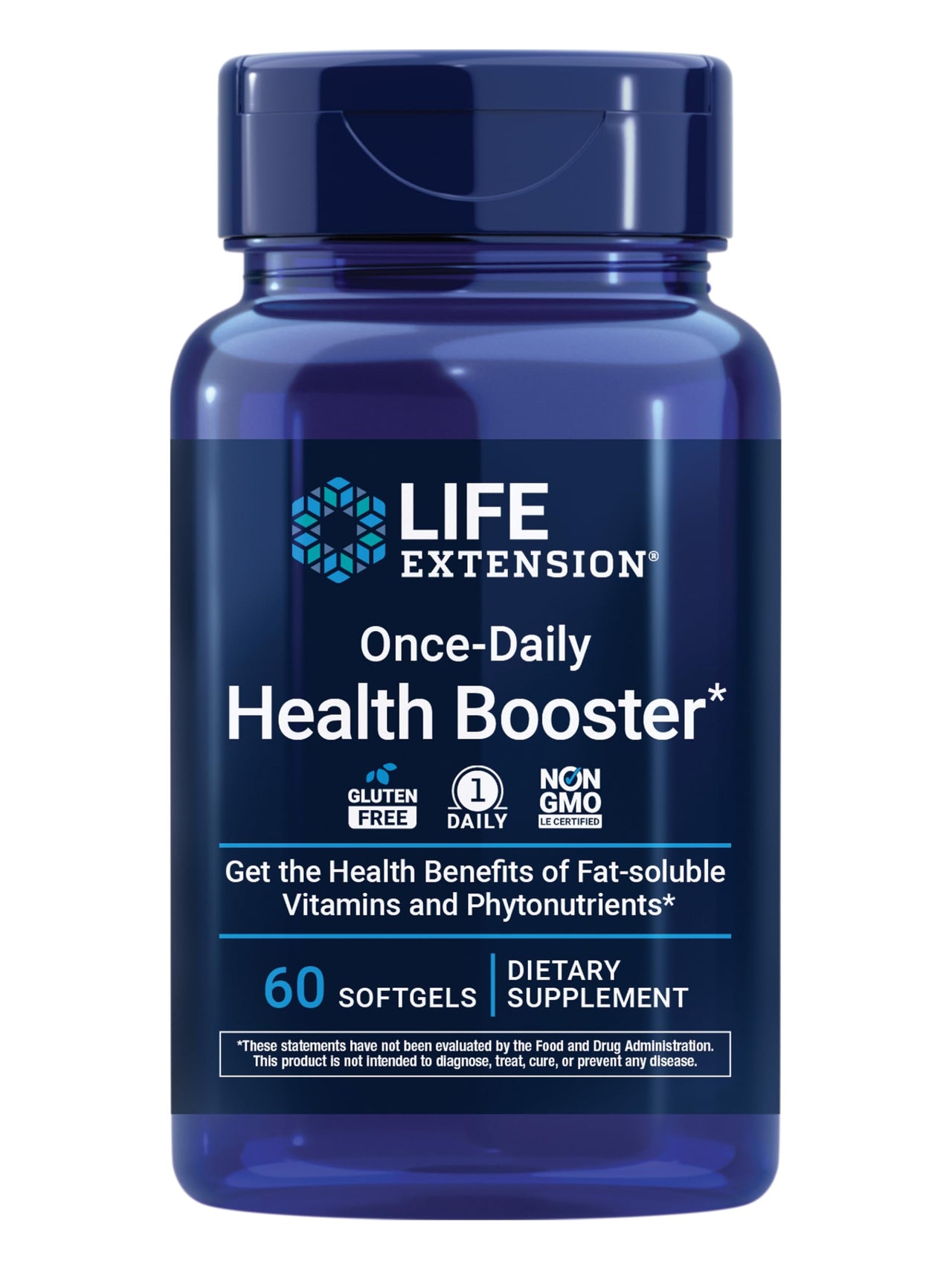 Life Extension Once-Daily Health Booster - Vitamins & Nutrients Supplement for Whole-Body Health - Vitamin K Complex, Vitamin E, Saffron, Lutein and More - Non-GMO, Gluten-Free - 60 Softgels