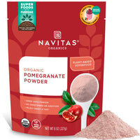Thumbnail for Navitas Organics Pomegranate Powder – Organic Juice Powder - For Smoothies, Desserts, Dips & More – Antioxidant Support - USDA Organic, Non GMO, Kosher, Gluten Free, Vegan (8oz. Bag, 45 Servings)