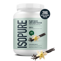 Thumbnail for Isopure Plant-Based Protein Powder, Lactose Free, Gluten Free, With Iron, Vanilla, 20g Plant Protein Per Serving, 1.23 Lbs, 20 Servings