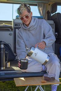Thumbnail for STANLEY Stay-Hot Camp Mug 12 oz | Press Fit Drink Through Lid | Cup for Coffee, Tea and Drinks | Insulated Stainless Steel Coffee Mug | BPA-Free | Matte Black