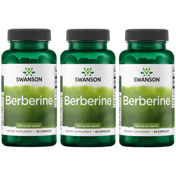 Swanson Berberine - Supports Metabolic Health & Heart Health* - Contains Standardized Berberine HCl - Non-GMO & Gluten-Free - 60 Vegan Capsules (3 Pack)