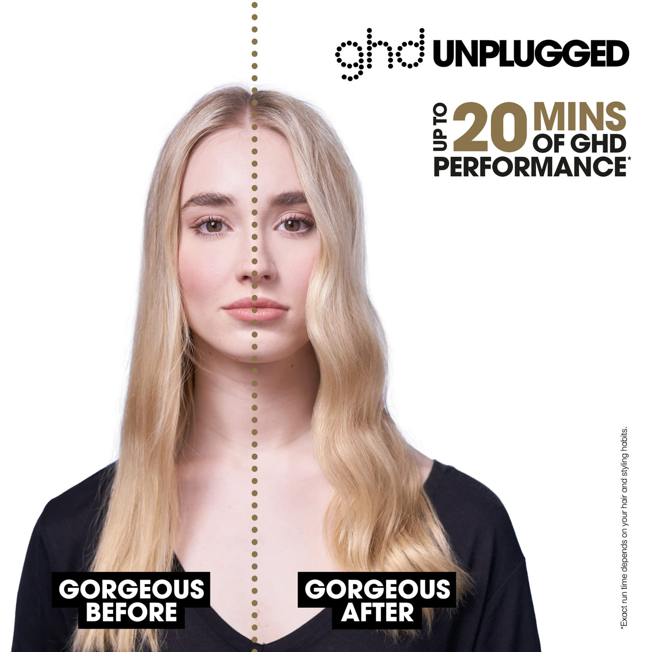 ghd Unplugged Styler - 1" Cordless Flat Iron Hair Straightener, Professional Travel Straightening Iron with Heat-Resistant Case, USB-C Charging for 20-Minutes of Use - White