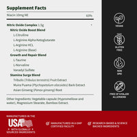 Thumbnail for Snap Supplements Nitric Oxide Booster Pre Workout, Muscle Builder - L Arginine, L Citrulline 1500mg Formula, Tribulus Extract & Panax Ginseng, Strength & Endurance (90 Capsules)