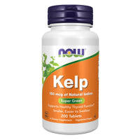 Thumbnail for NOW Supplements, Kelp 150 mcg of Natural Iodine, Easier to Swallow Tablet, Super Green, 200 Tablets