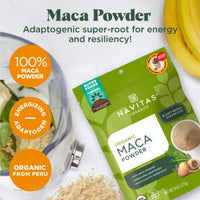 Thumbnail for Navitas Organics Maca Powder – 100% Gelatinized Peruvian Maca for Adaptogen Smoothies, Lattes, Baking & More – Energize & Balance - USDA Organic, Non GMO, Vegan, Gluten Free (8oz. Bag, 45 Servings)