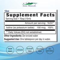 Thumbnail for Eidon Ionic Minerals Potassium Iodide Supplement - Liquid Iodine Drops, Supports Energy Levels and Thyroid Health, Bioavailable, No Additives or Preservatives - Potassium Iodide Drops, 18 oz