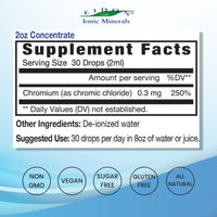 Thumbnail for Eidon Ionic Minerals Liquid Chromium Concentrate - Ionic Chromium Supplement Drops, Supports Stable Energy Levels, All-Natural, No Sugar Added, No Preservatives or Additives - 2 oz