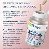 Thumbnail for SOLARAY Liposomal Multivitamin for Women 50 Plus, Enhanced Absorption with Iron, Vitamin D, Vitamin C, B12, Biotin & More, Immune Support & Bone Health, Vegan, 60 Servings, 120 VegCaps