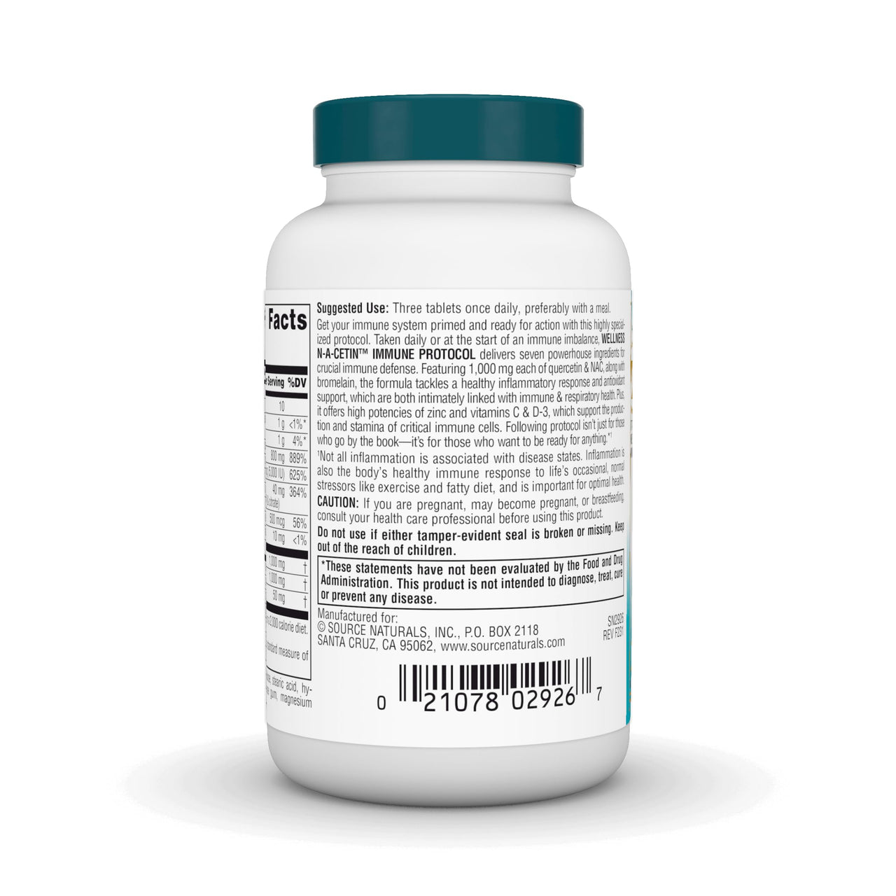 Source Naturals Wellness N-A-Cetin Immune Protocol, Crucial Immune Defense* - 30 Tablets