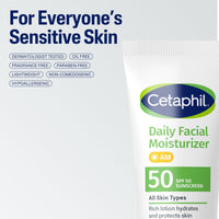 Thumbnail for Cetaphil Daily Facial Moisturizer SPF 50, 1.7 Fl Oz (Pack of 2), Gentle Facial Moisturizer For Dry to Normal Skin Types, No Added Fragrance, Dermatologist Recommended (Packaging May Vary)