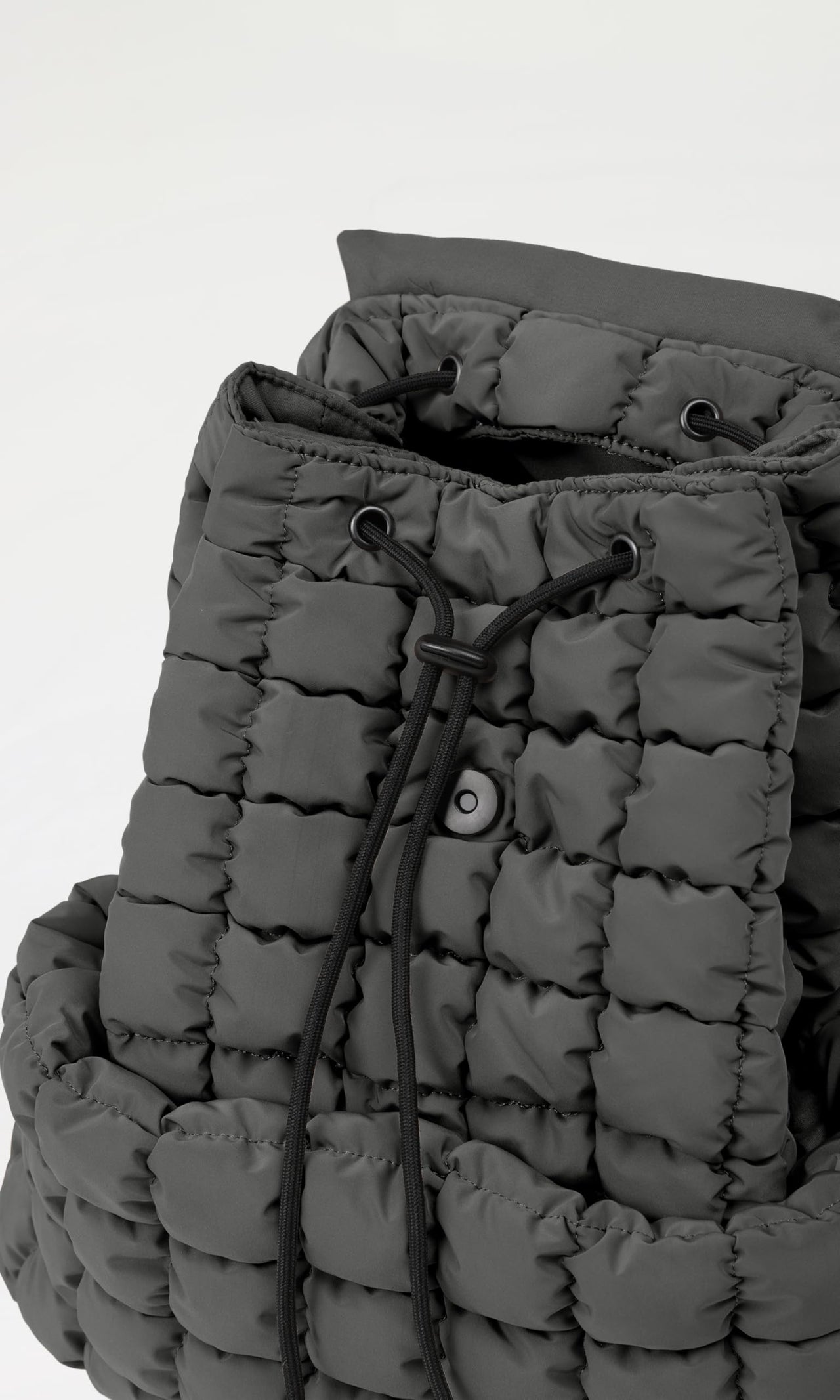 ODODOS Quilted Backpack 2.0 for Women Lightweight Puffer Hiker Pack Drawstring Padding Travel Gym Bag, Charcoal