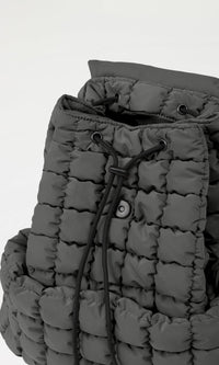 Thumbnail for ODODOS Quilted Backpack 2.0 for Women Lightweight Puffer Hiker Pack Drawstring Padding Travel Gym Bag, Charcoal
