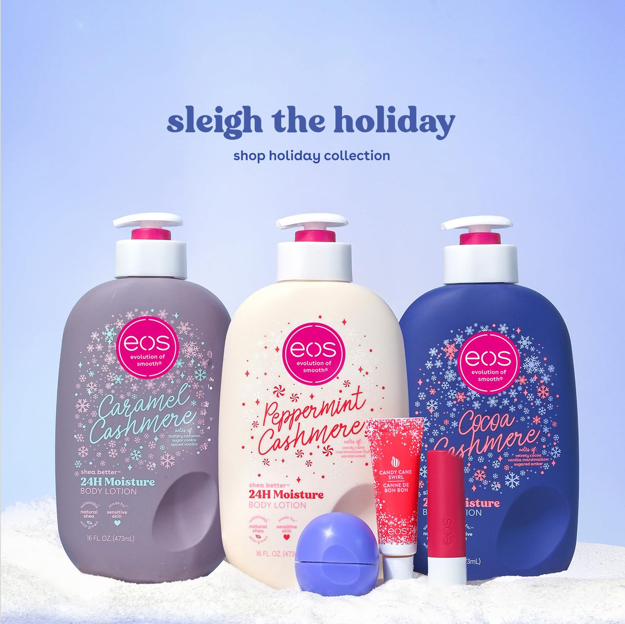 eos Holiday 24H Moisture Super Balm, Candy Cane Swirl, Limited Edition, Stocking Stuffers, Holiday Lip Mask, 0.35 fl oz