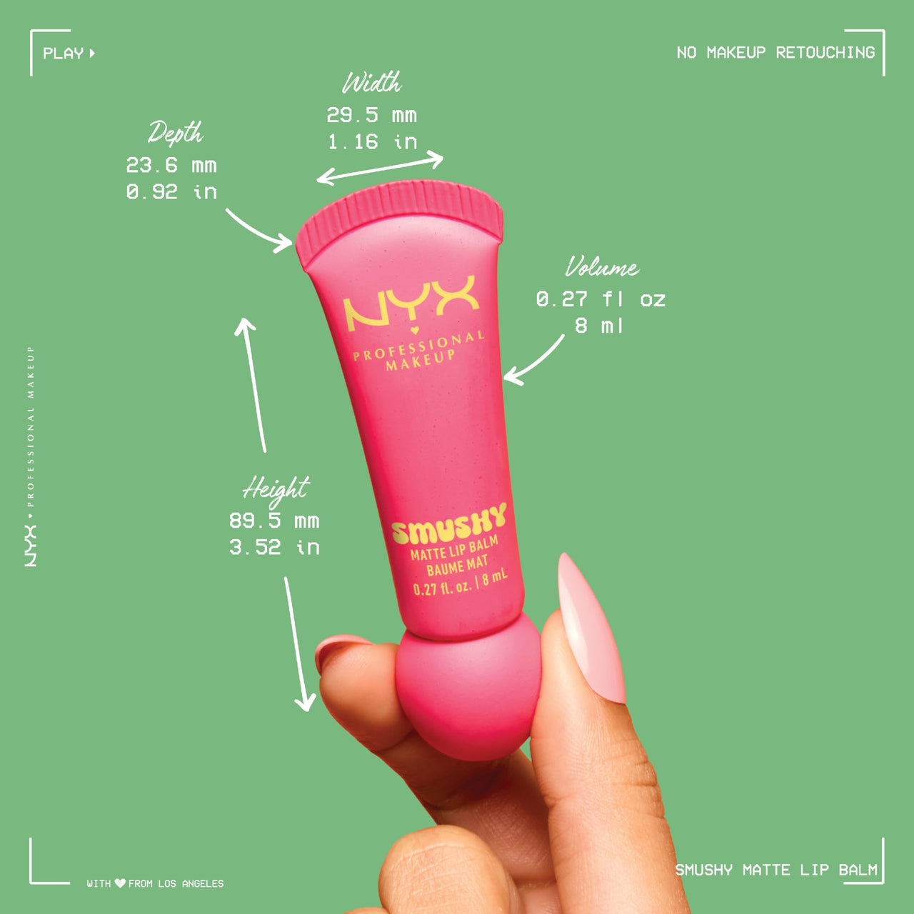 NYX PROFESSIONAL MAKEUP Smushy Matte Lip Balm, Tinted Lip Moisturizer with Soft, Matte Finish - She's Serving (Fuchsia)