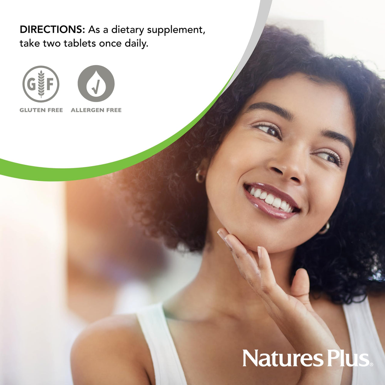 Natures Plus Hair, Skin & Nails - 60 Vegan Tablets - Provides Strength and Elasticity to Hair Skin & Nails - Vegetarian, Gluten-Free - 30 Servings