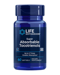 Thumbnail for Life Extension Super Absorbable Tocotrienols, Vitamin E as D-Alpha tocopherol, Mixed tocotrienols, Support Hair Growth, Brain Function, Gluten-Free, Non-GMO, 60 softgels