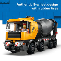 Thumbnail for LEGO City Cement Mixer Truck Building Toy for Boys & Girls, Ages 7+ - Pretend Play Construction Toy W/Rotating Drum & 3 Worker Minifigures - Gift Idea for Birthdays - 60478