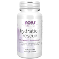 Thumbnail for NOW Foods Solutions, Hydration Rescue with Hyabest® hyaluronic acid, Helps Maintain Youthful Looking Skin*, Supports Healthy Skin Moisture*, 60 Veg Capsules