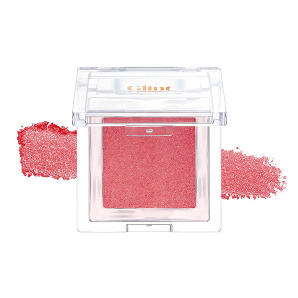 Glint Baked Blush (Strawberry Smoke, 0.08oz) - Long-Lasting, All-Day Face Blush Powder for a Natural Look. Korean Skin Care Makeup. Blendable Color for Eyes, Cheeks & Body.