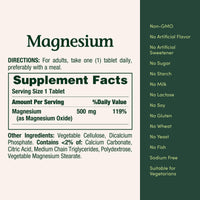 Thumbnail for Nature's Bounty Magnesium Supplements - Magnesium 500 Mg Tablets for Bone & Muscle Health, 200 Count (Pack of 1)