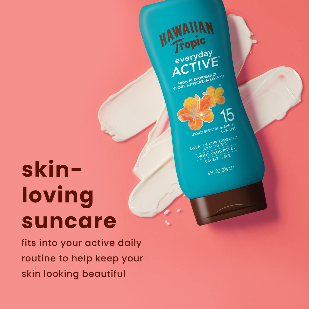 Hawaiian Tropic Weightless Hydration Clear Spray Sunscreen SPF 15 Twin Pack 6oz Each & Everyday Active Lotion Sunscreen SPF 15 8oz