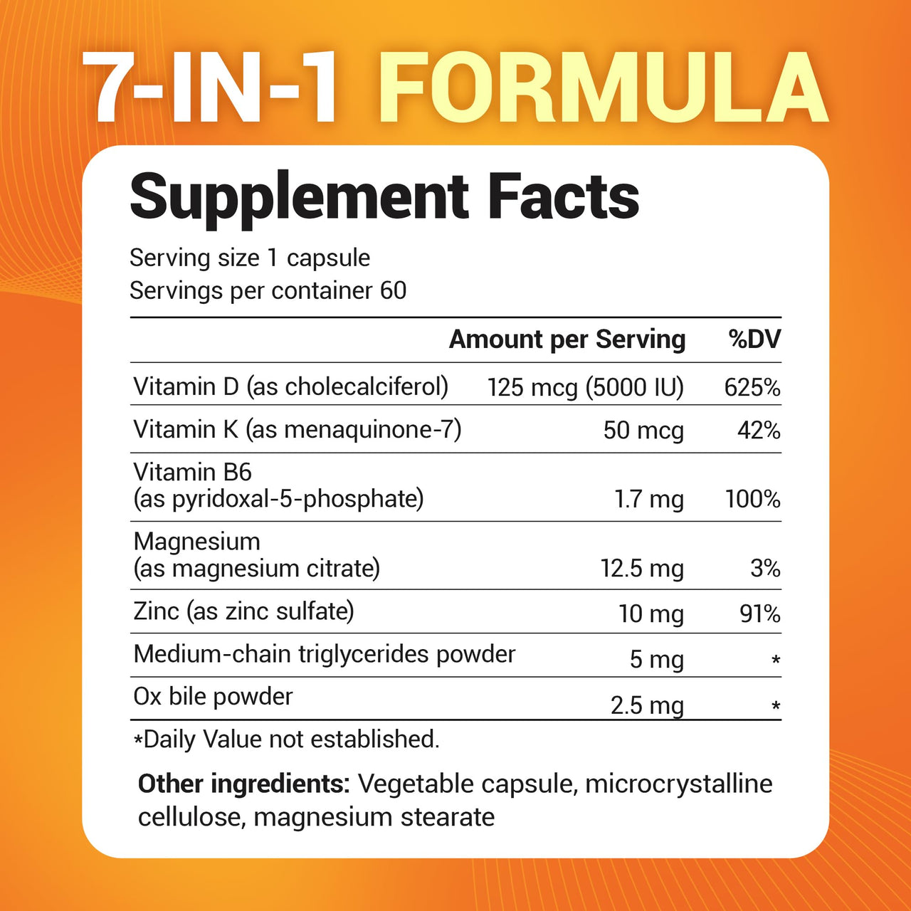 Dr. Berg Vitamin D3 & K2 5,000 IU + MK-7 – 60 Capsules – Immune, Bone & Heart Support* Supplement w/Magnesium, Zinc, B6 – 4X Lab-Tested – No Fillers – Non-GMO, cGMP, Formulated in USA