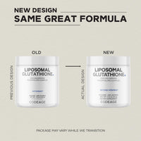 Thumbnail for Codeage Liposomal Glutathione Powder - 1,000 mg Vegan Reduced L-Glutathione per Serving, Liposomal Delivery - 2-Month Supply - Unflavored - Phospholipid - Non-GMO Gluten-Free - 2.22 Oz