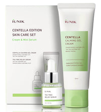 Thumbnail for iUNIK Centella Edition Skincare Set (Cream 2.02 fl.oz. & Mini Serum 0.51 fl.oz.) - Centella Asiatica and Tea Tree Leaf Waters to Soothe, Calm, Moisturize, and Protect the Skin